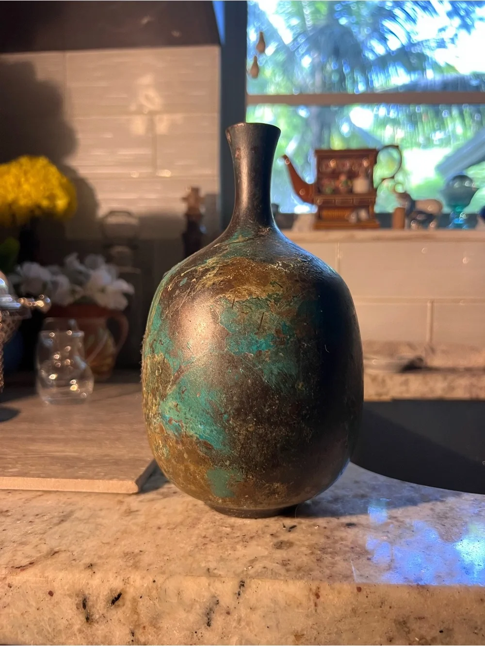 Vintage/Antique Rustic Patina Japan Bronze Vase - Price is Firm
